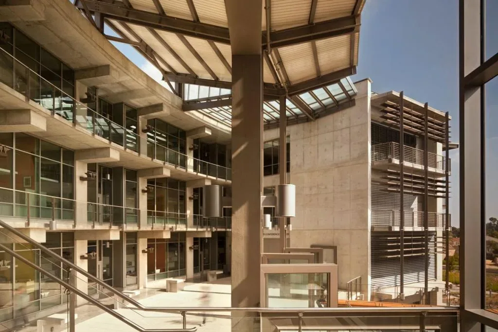 Courtyard of UC San Diego’s Structural and Materials Engineering building, home of the Materials Research Center